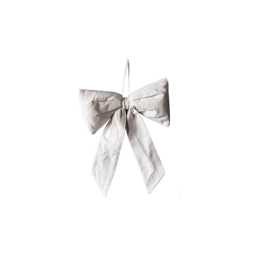 Cream Cotton Fabric Bow