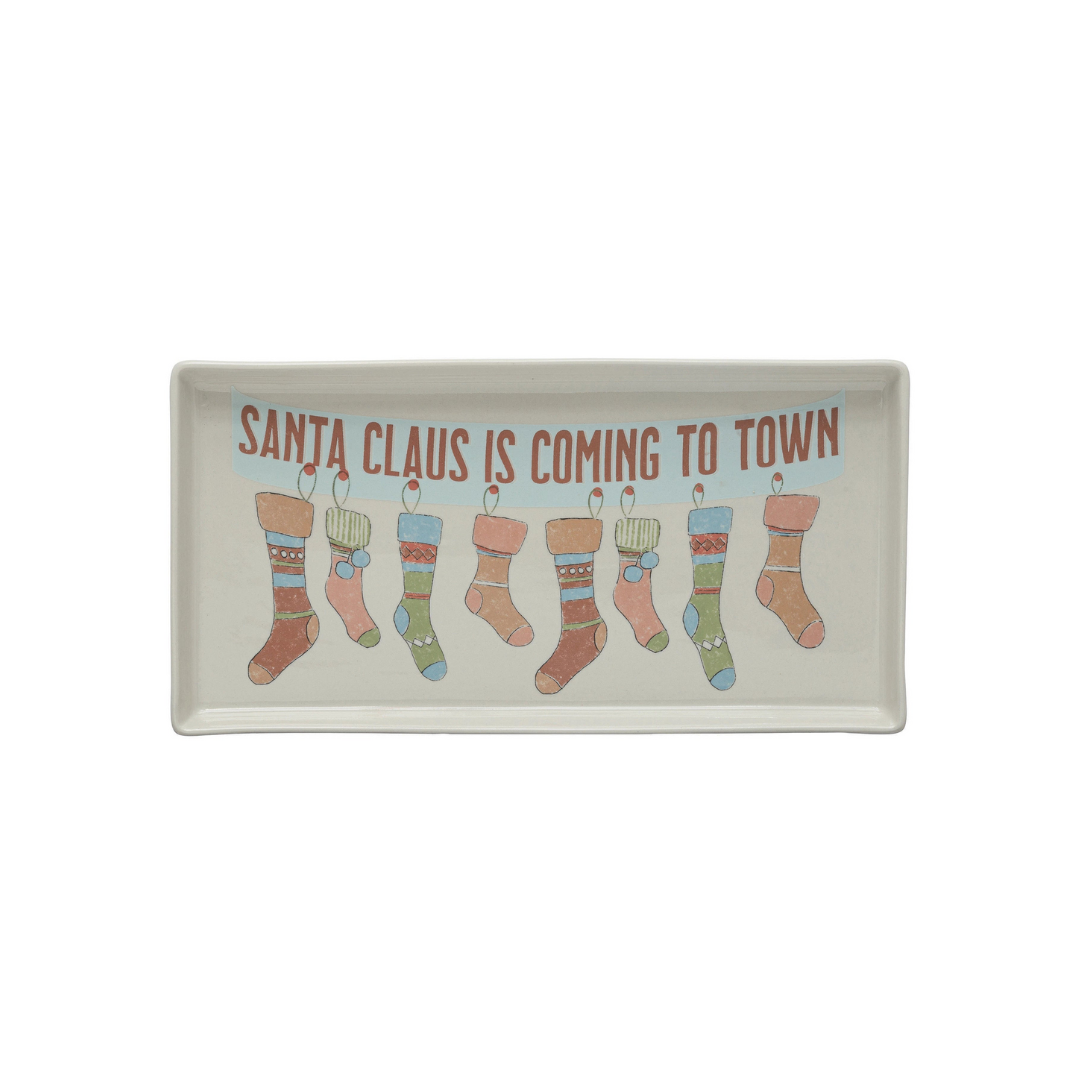 "Santa Claus Is Coming To Town" Tray