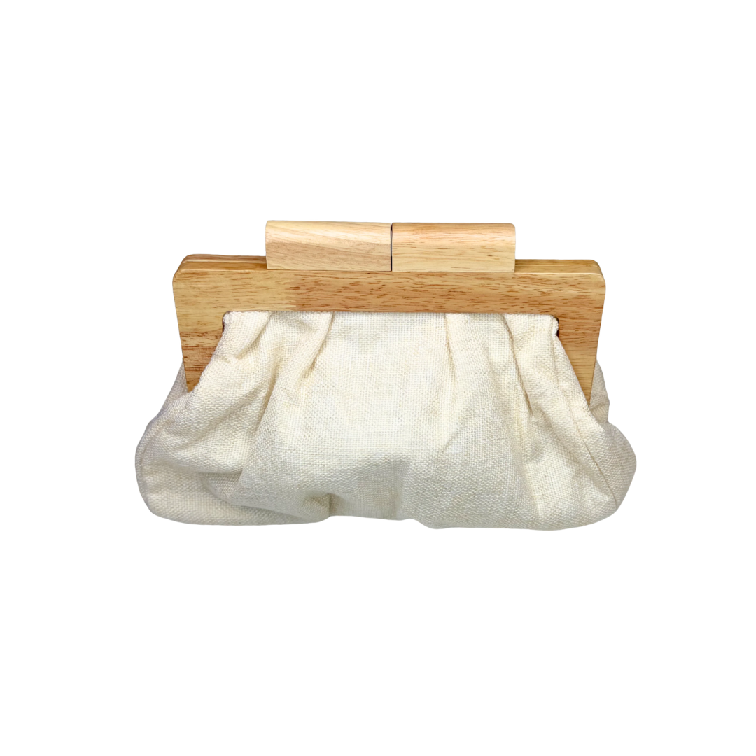 Soft Beige Linen Clutch