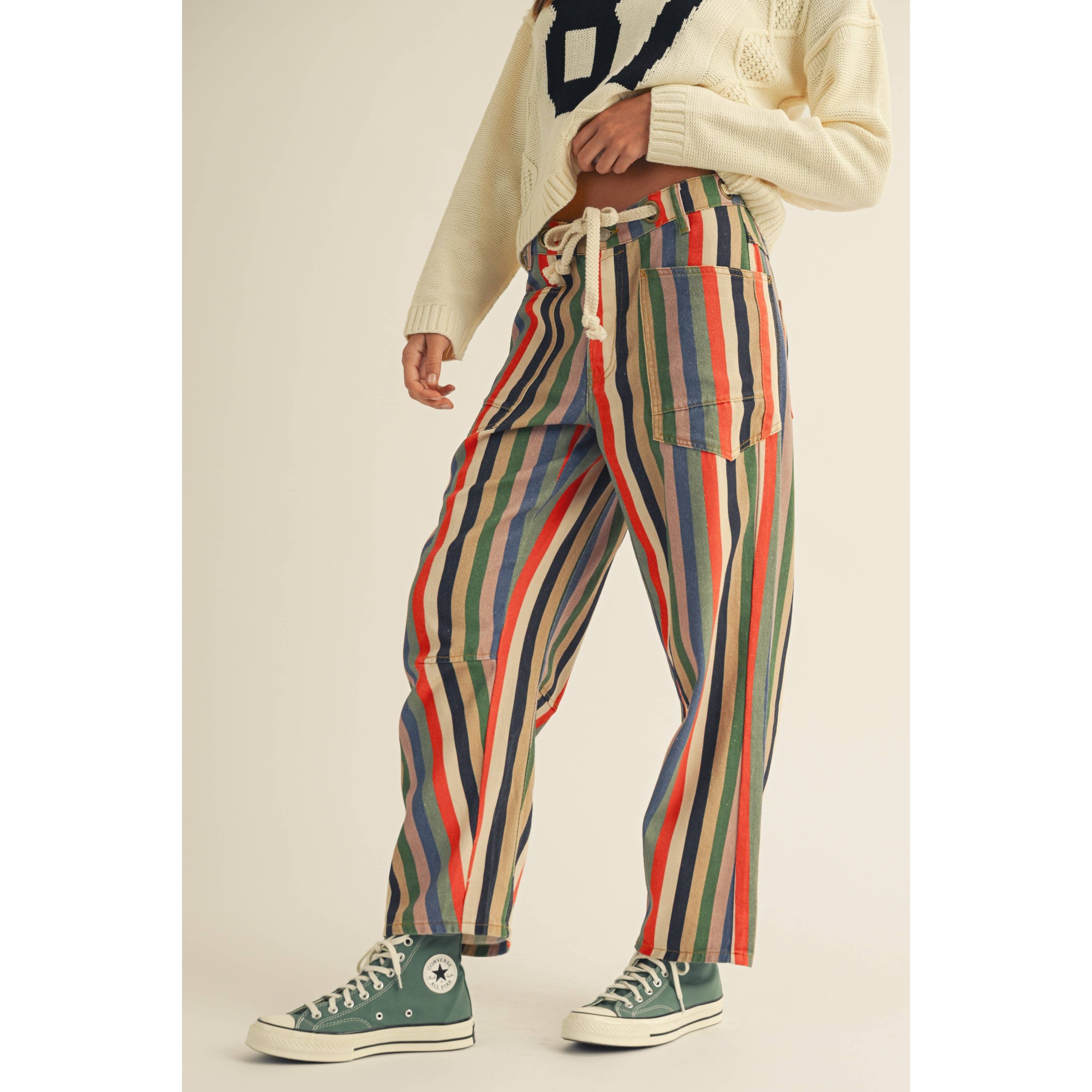 Multi Stripes Relaxed Fit Pants