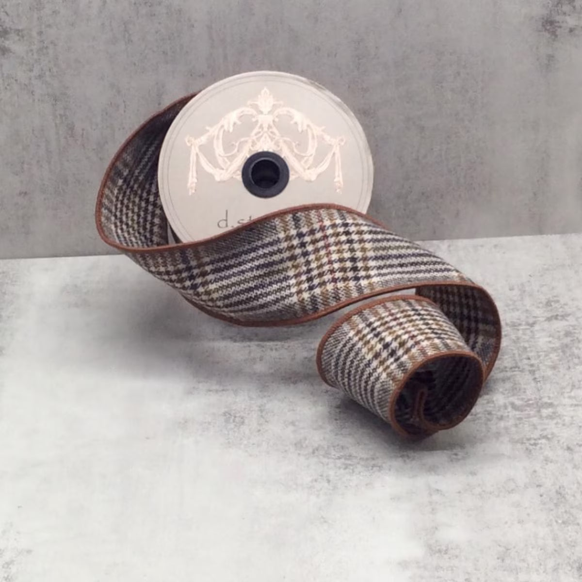 Maddox Plaid 2.5" Ribbon - Brown & Navy