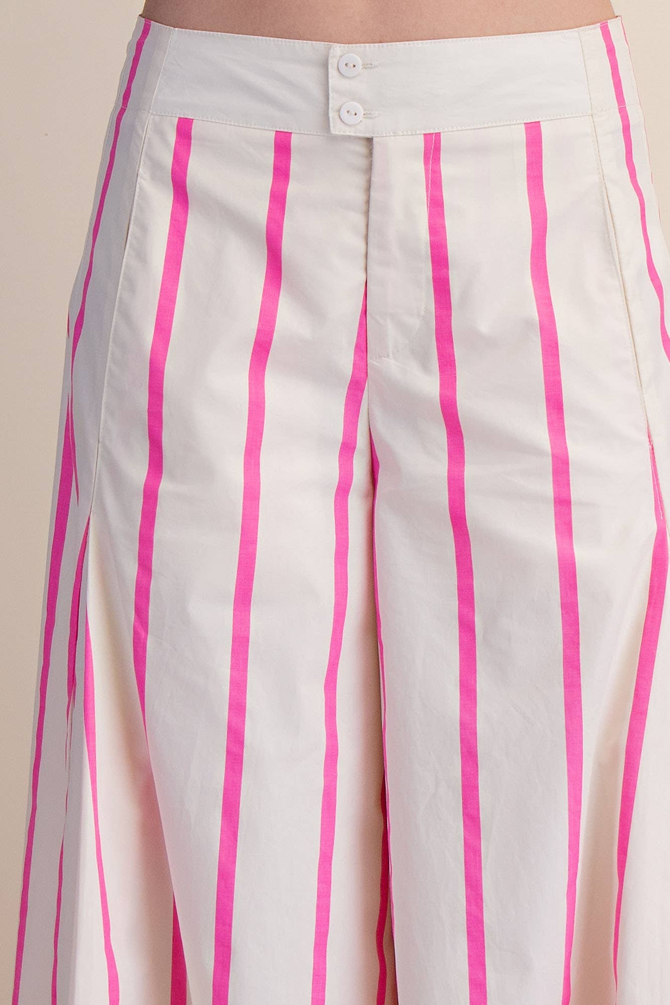 High Waist Wide-Leg Pink Stripe Pants