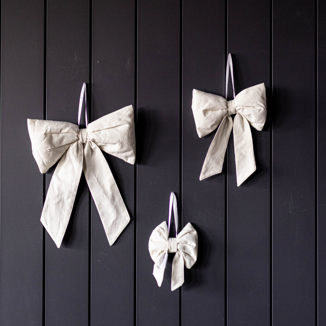 Cream Cotton Fabric Bow