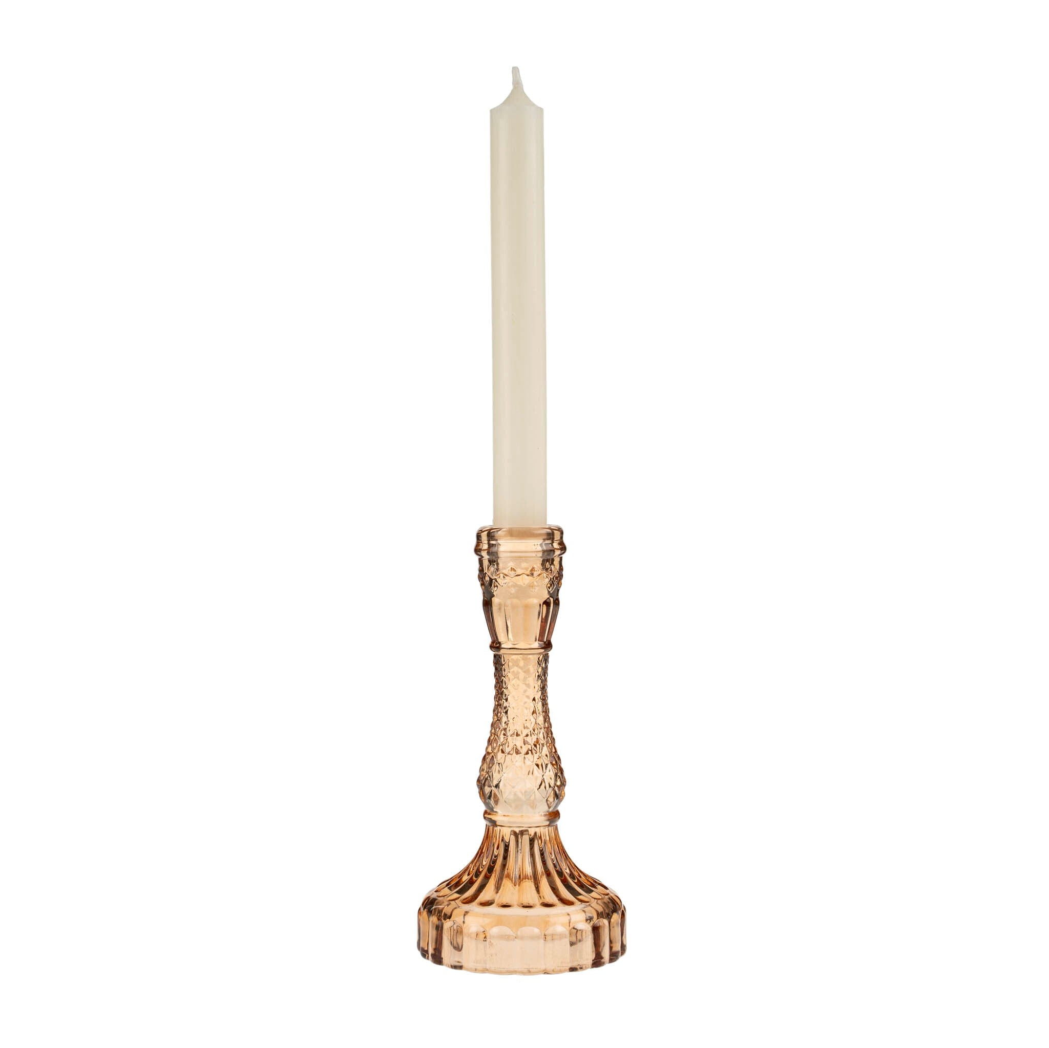 Amber Glass Candlestick
