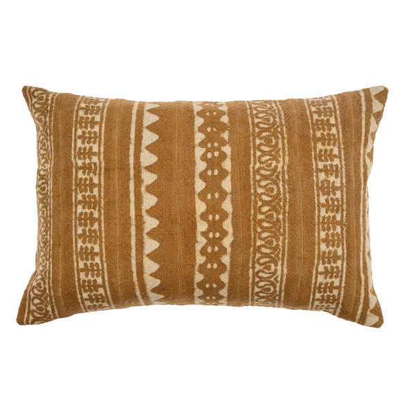 Block Print Cinnamon Lumbar Pillow