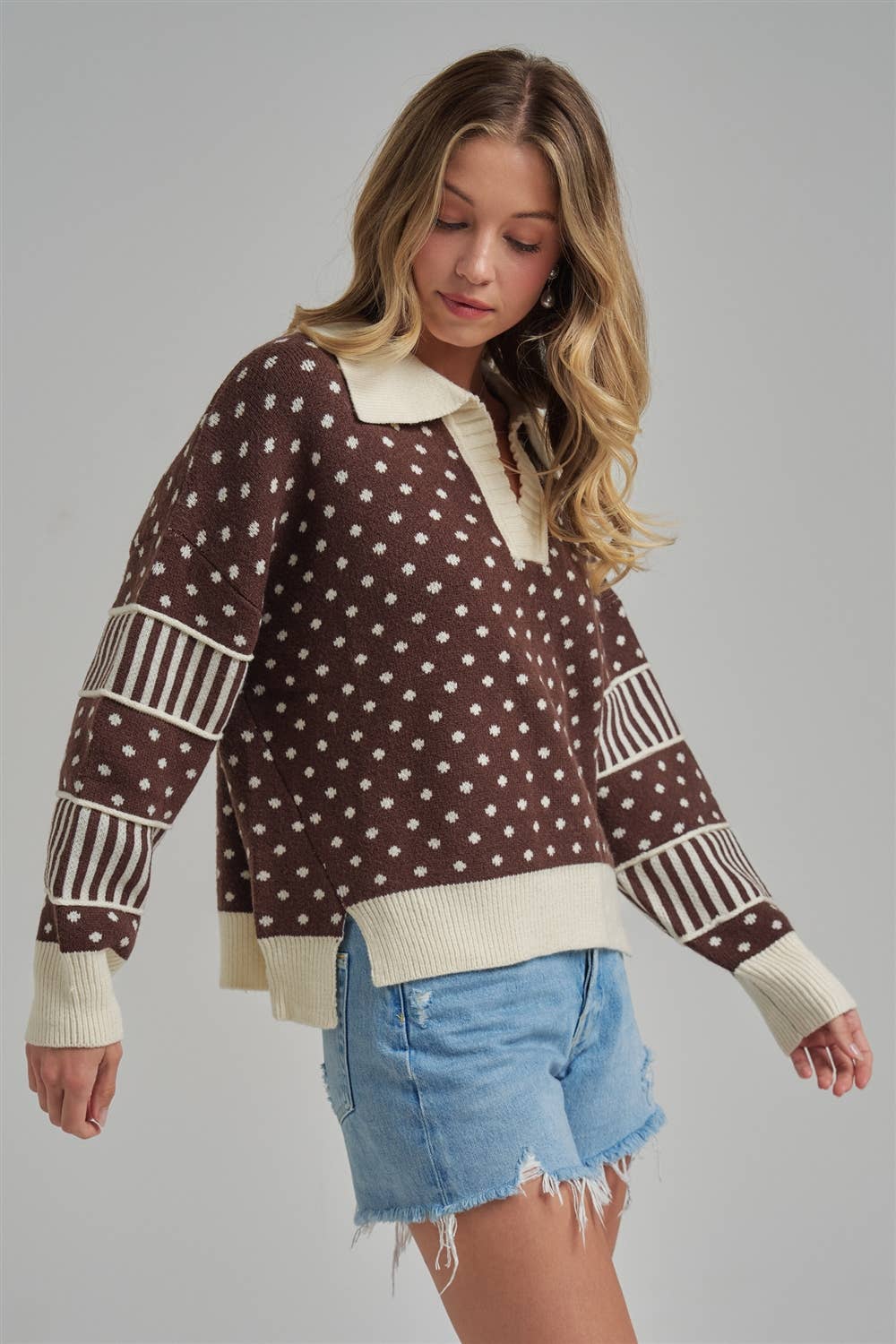 Polka Dot Loose Fit Sweater