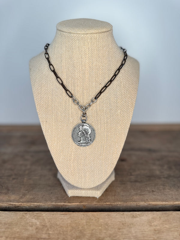 Black Coin Necklace