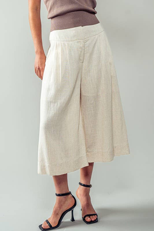 Extra Wide Leg Ankle Length Pull On Pants
