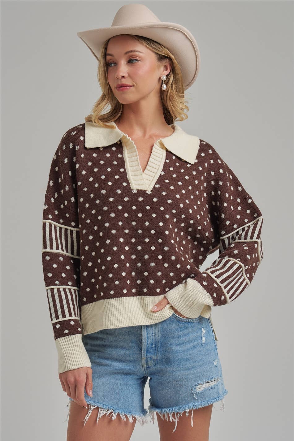 Polka Dot Loose Fit Sweater