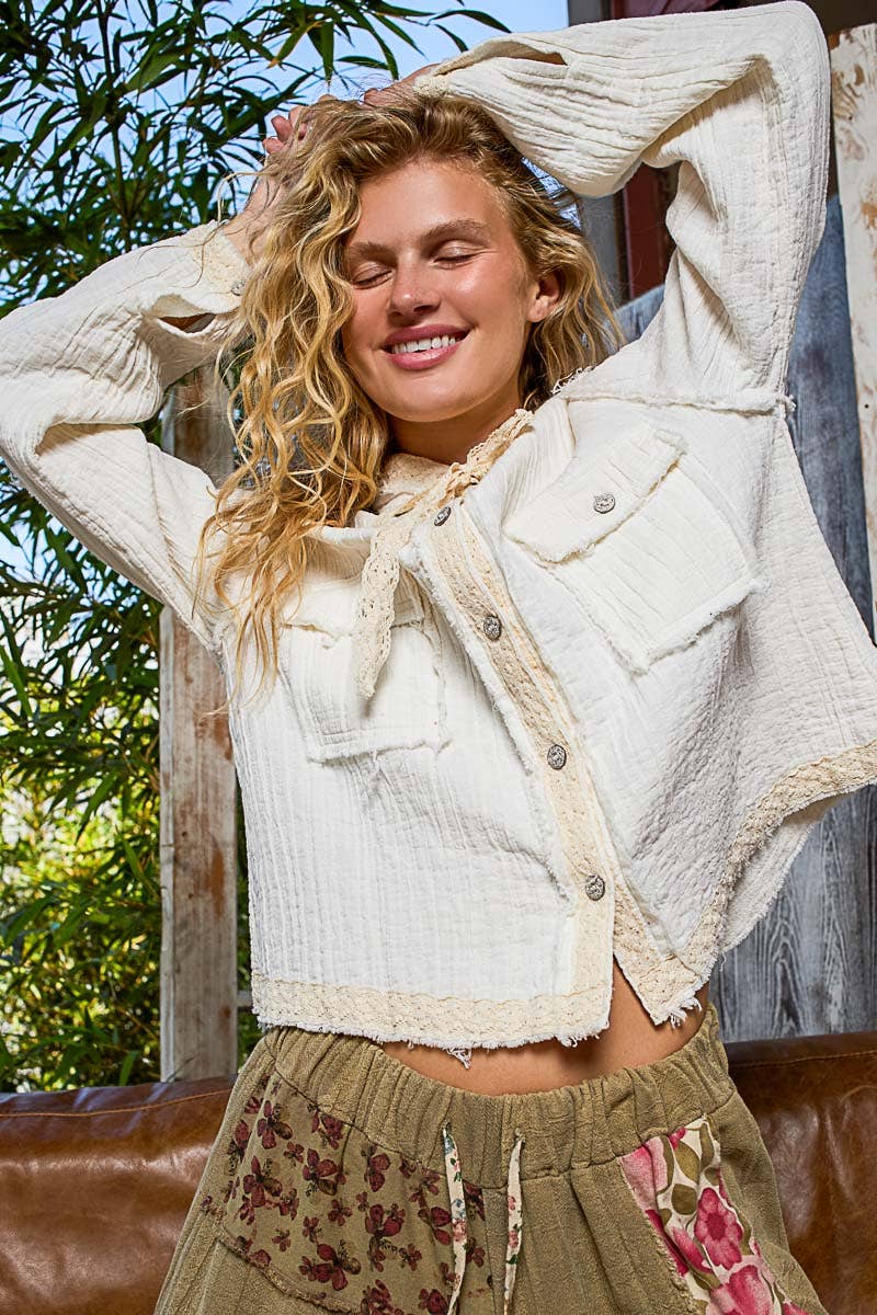 Vintage Wash Gauze Hoodie Jacket