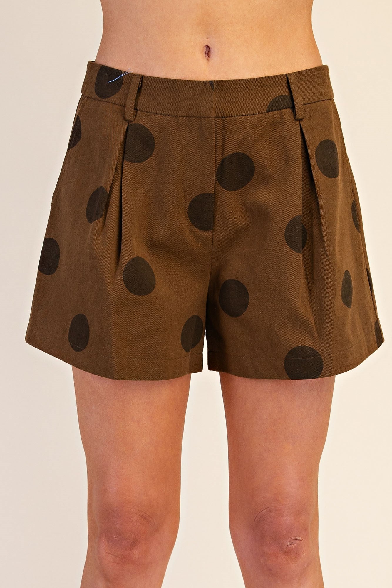 Polka Dot Cropped Jacket & High Waist Shorts