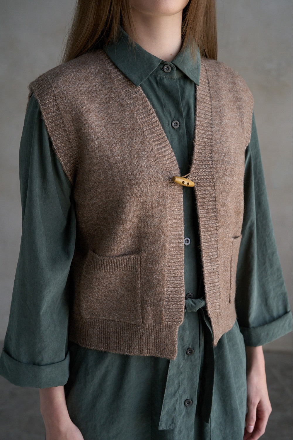 Toggle Button Sweater Vest