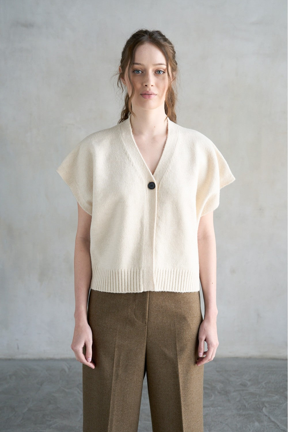 Single Button Sweater Vest