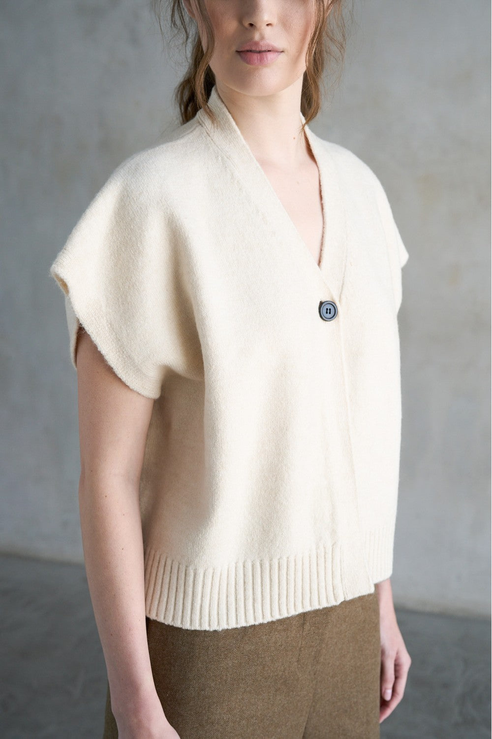 Single Button Sweater Vest