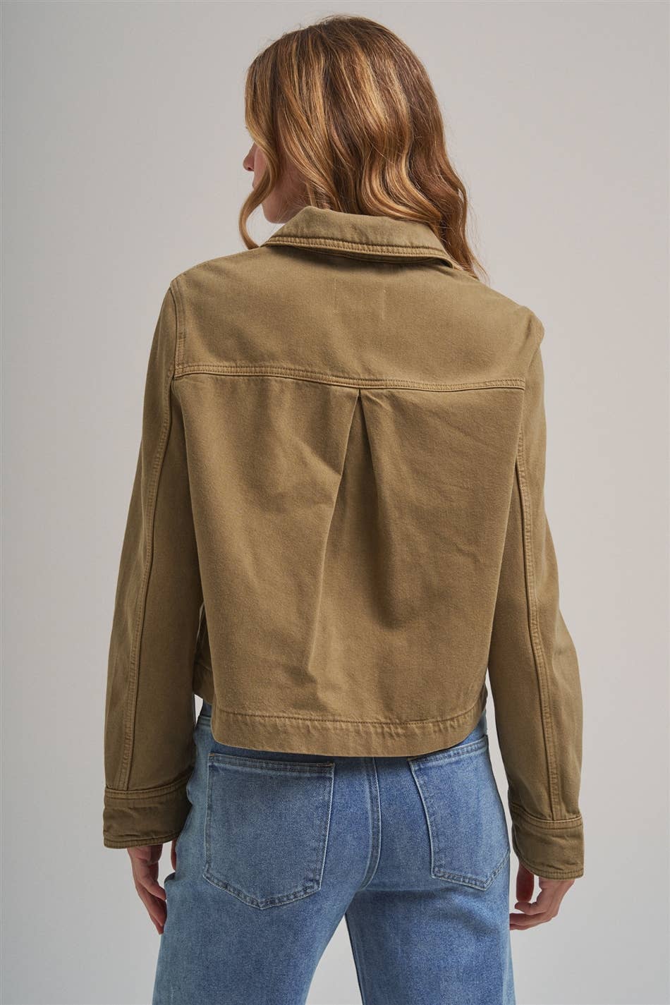 Cropped Utility Jacket with Patch Pockets