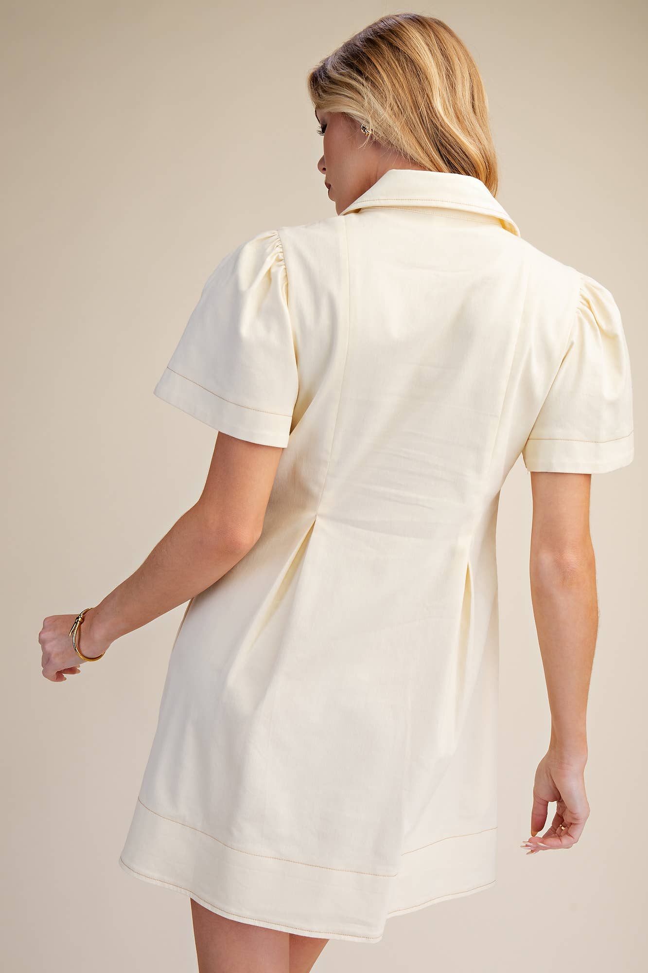 Mallory V-Neck Pleated Mini Dress