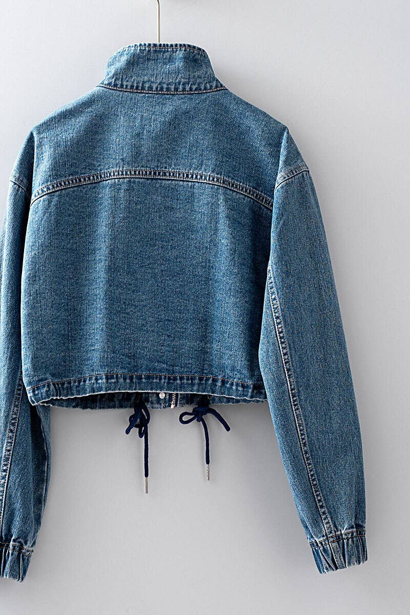 Utility Cropped Denim Jacket