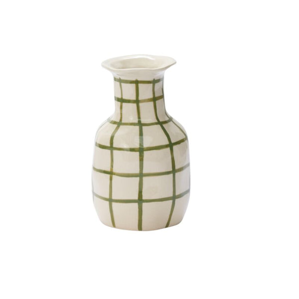 Green Checked Vase