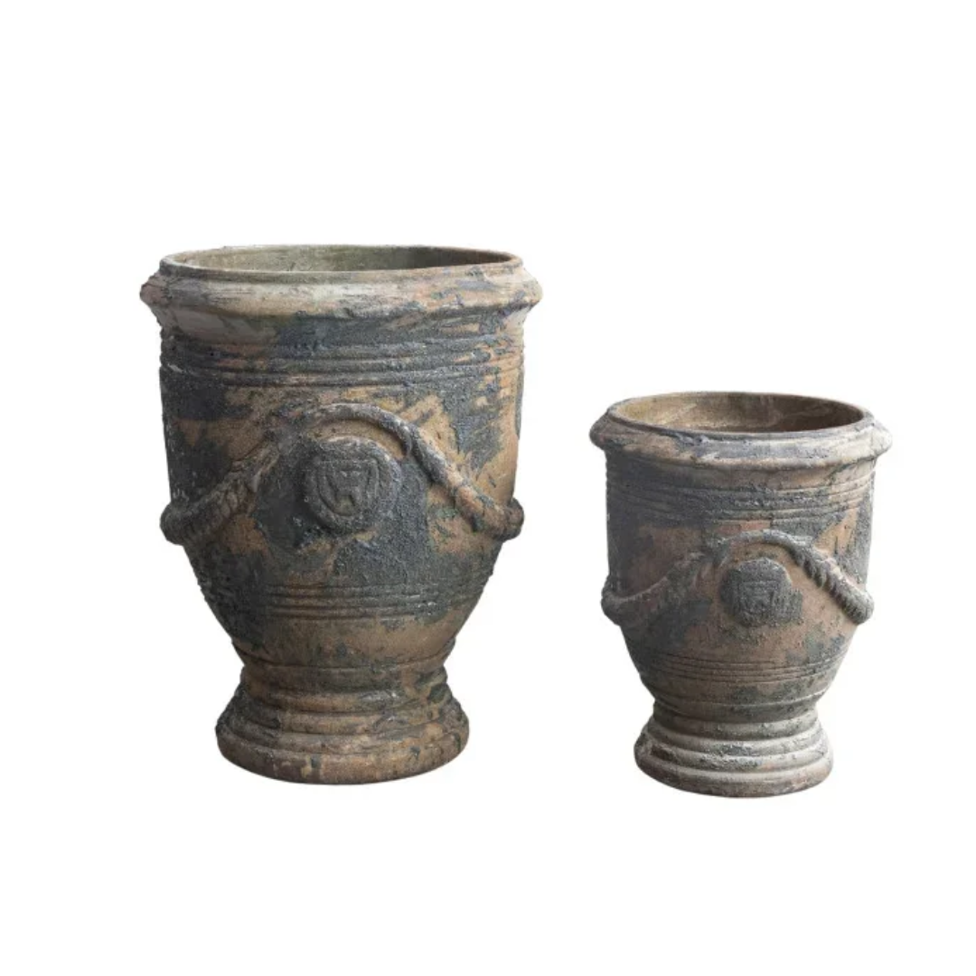 Mediterranean Medallion Urn Planters