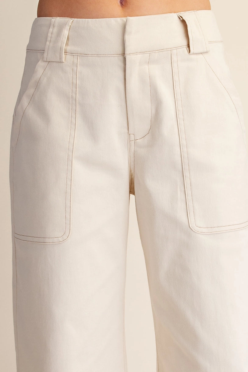 High Rise Stitch Detail Jeans
