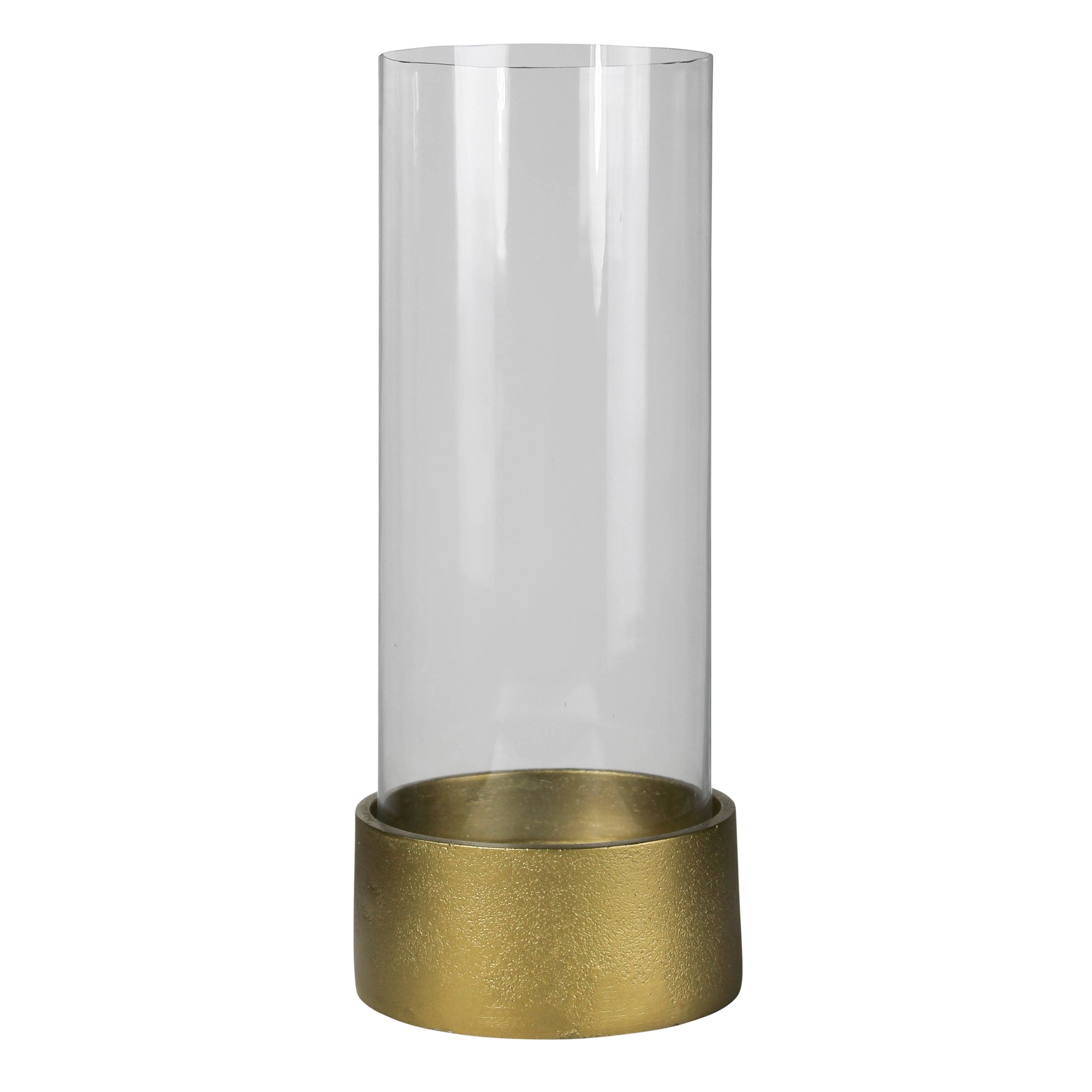 Hurricane Vase with Gold Base
