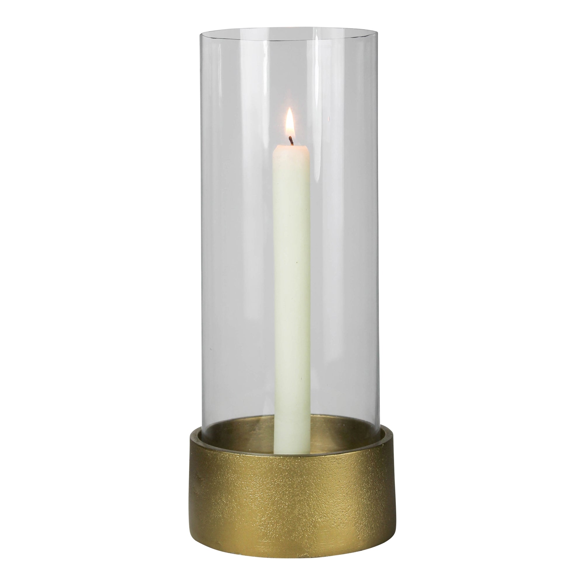 Hurricane Vase with Gold Base