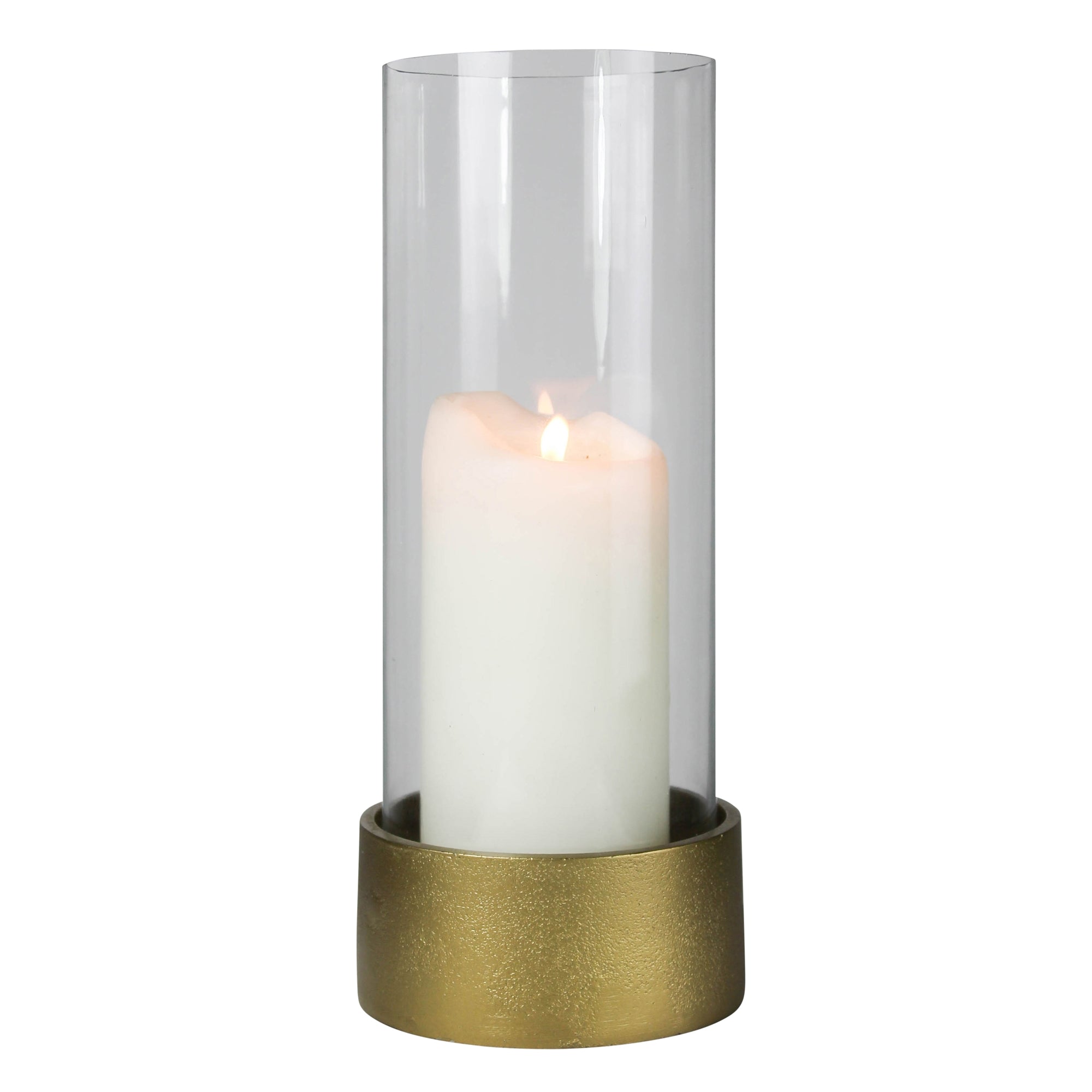 Hurricane Vase with Gold Base