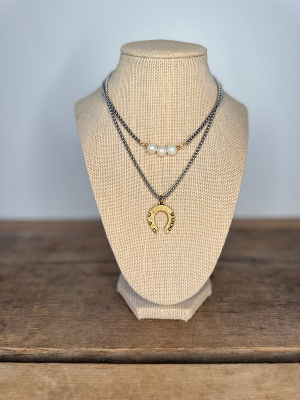 Lucky Gunmetal Necklace