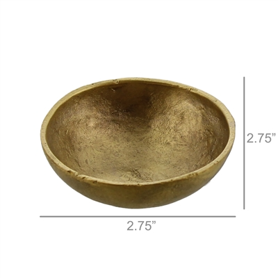 Tiny Cast Round Brass Bowl