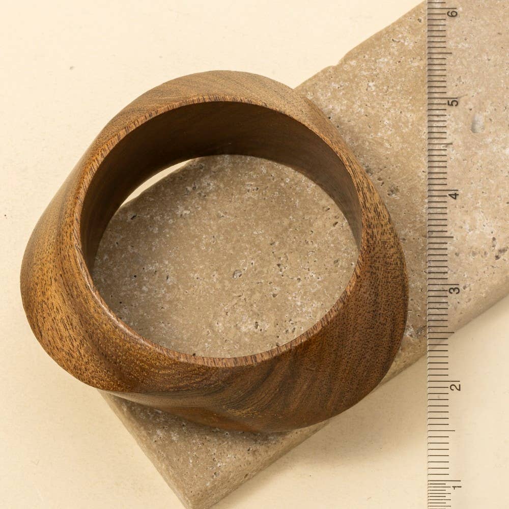Chunky Wooden Bangle Bracelet