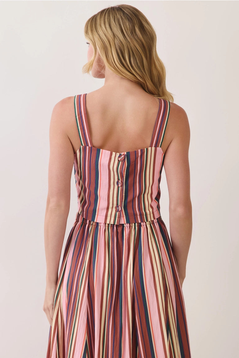 Multi Stripe Midi Skirt & Crop Top