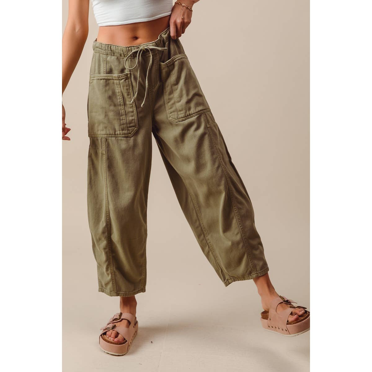 Wide Leg Drawstring Pants