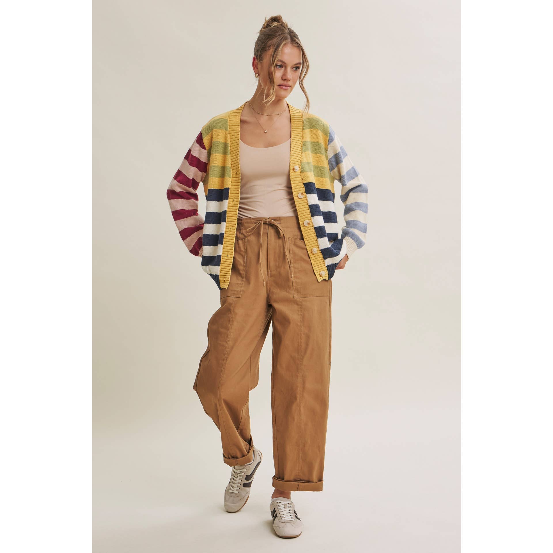 Playful Multi Color Stripe Cardigan
