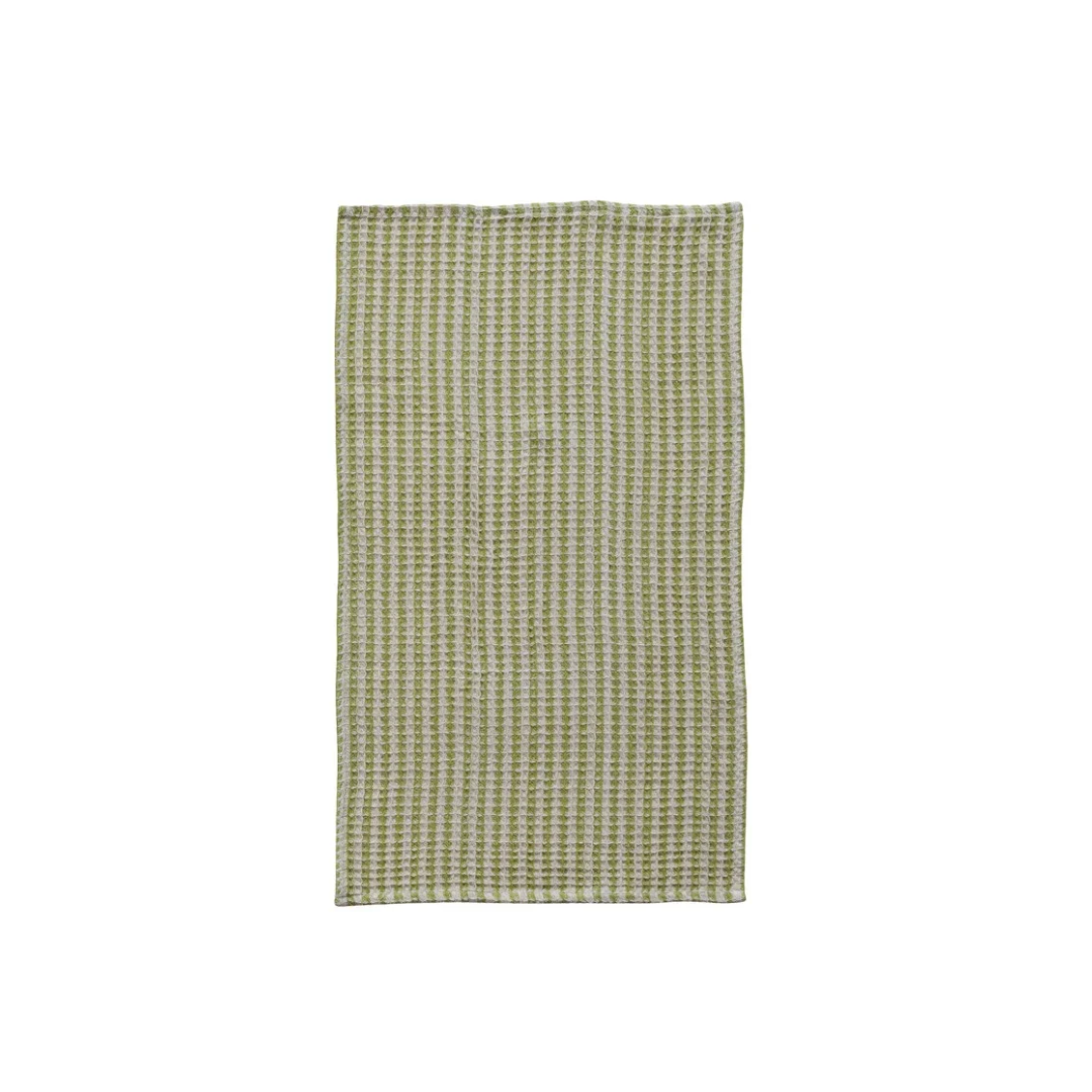 Cotton Waffle Weave Striped Tea Towel