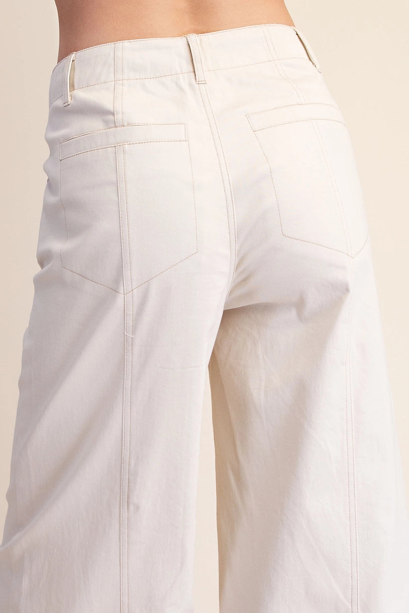 High Rise Stitch Seamed Stretch Pants