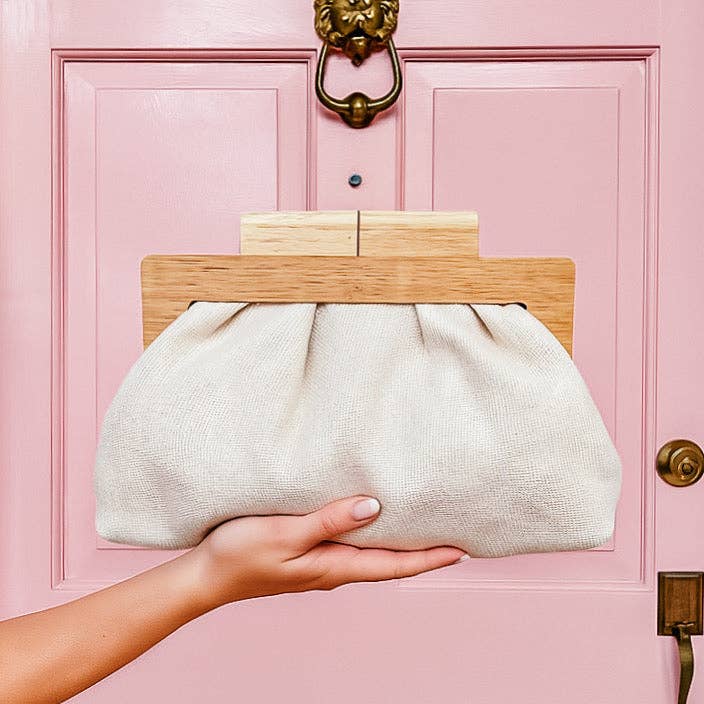 Soft Beige Linen Clutch