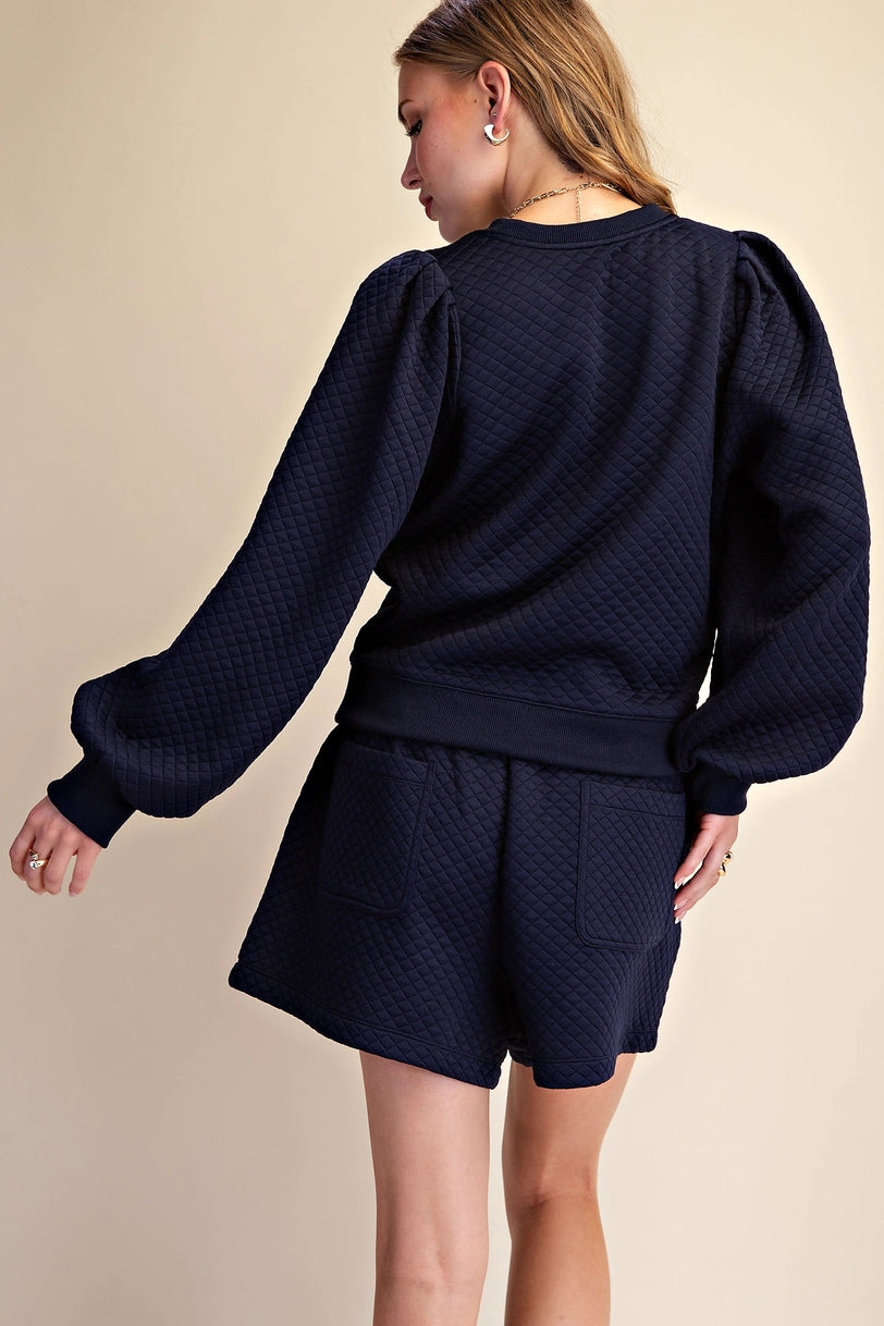 Quilted Sweatshirt & Shorts