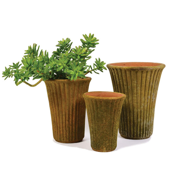 Aged Tall Striato Planters