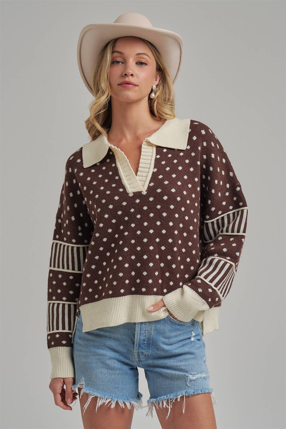 Polka Dot Loose Fit Sweater