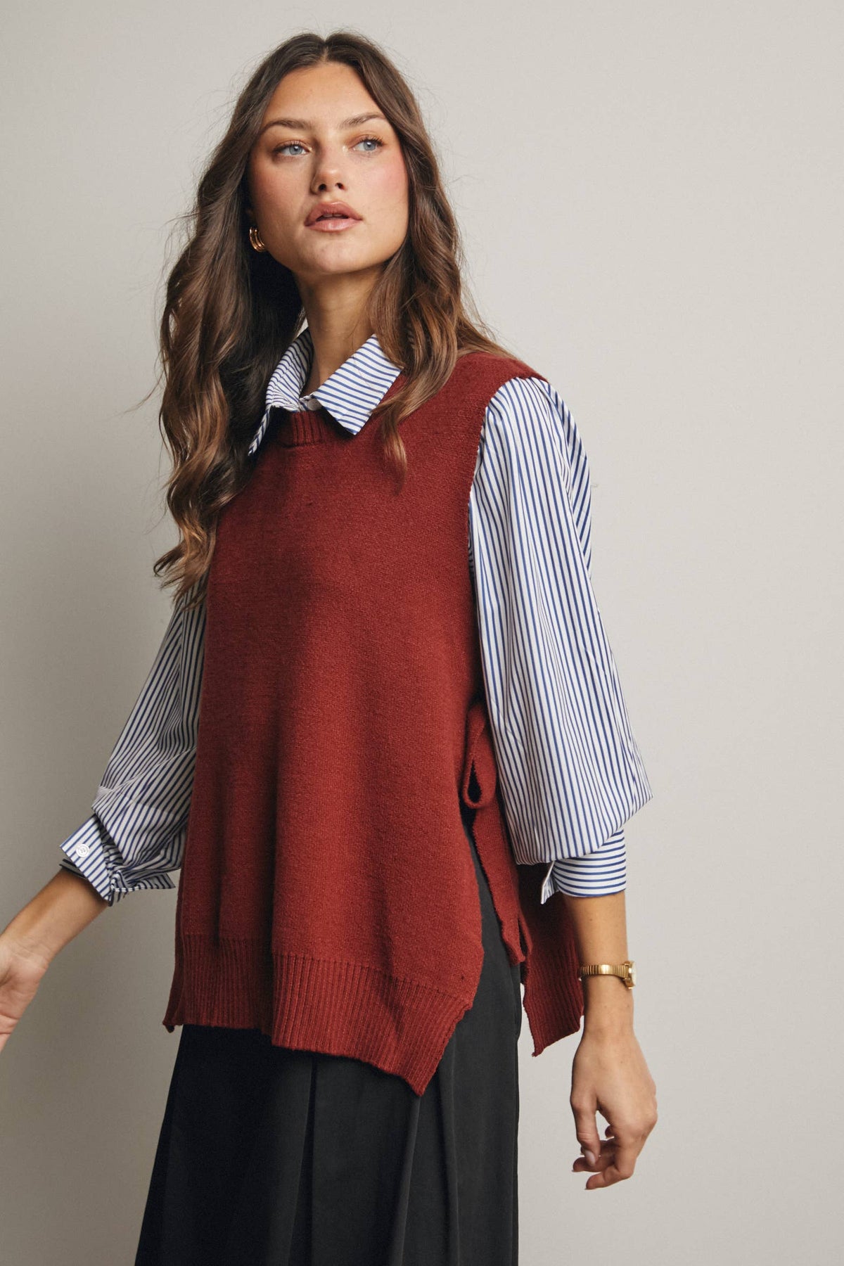 Side Tie Knit Vest