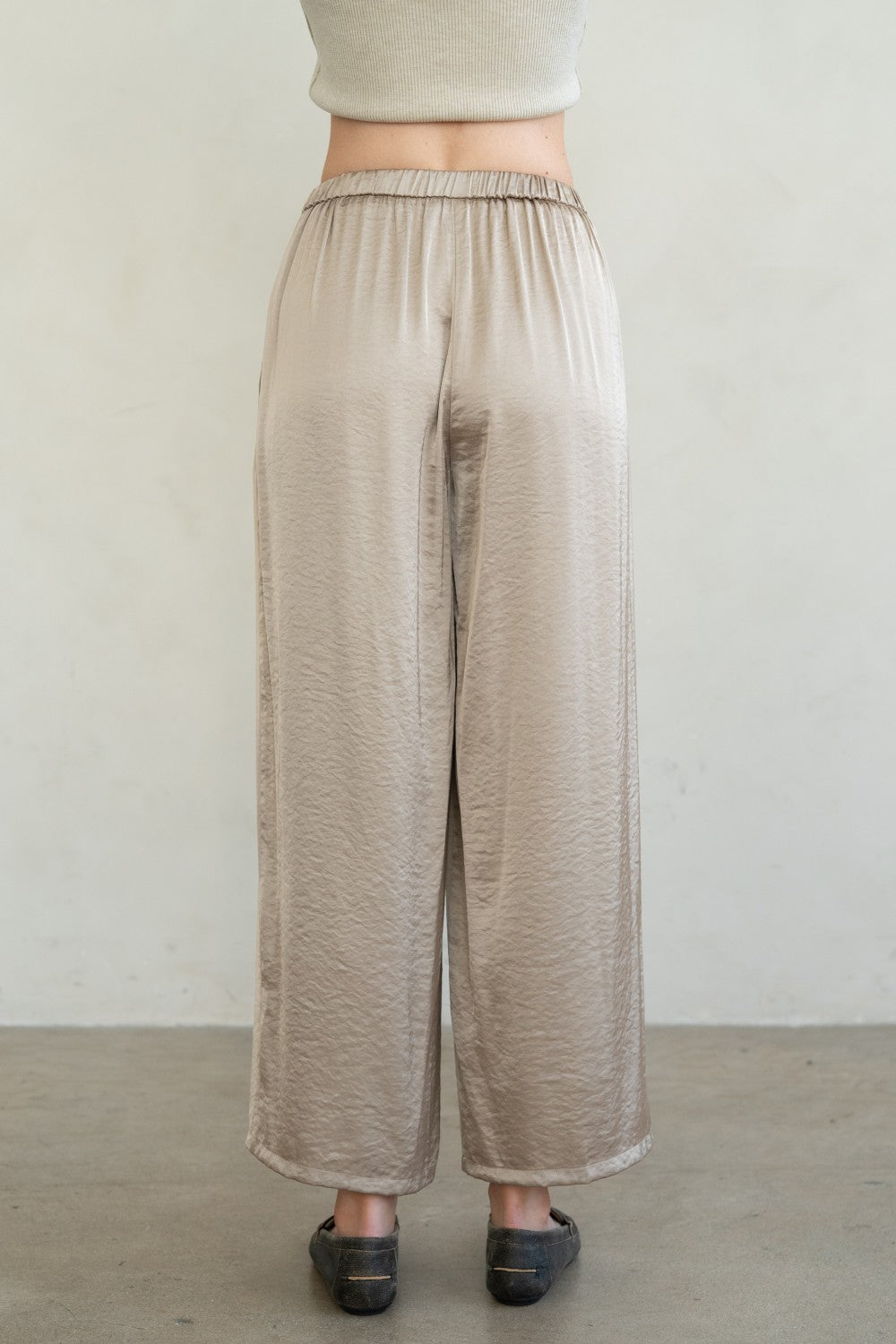 Textured Satin Pants