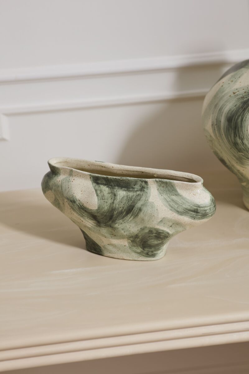 Green Brushstroke Vase