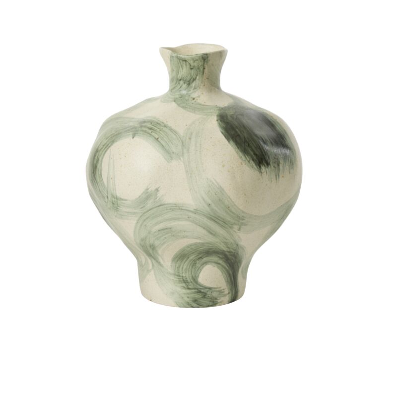 Green Brushstroke Vase
