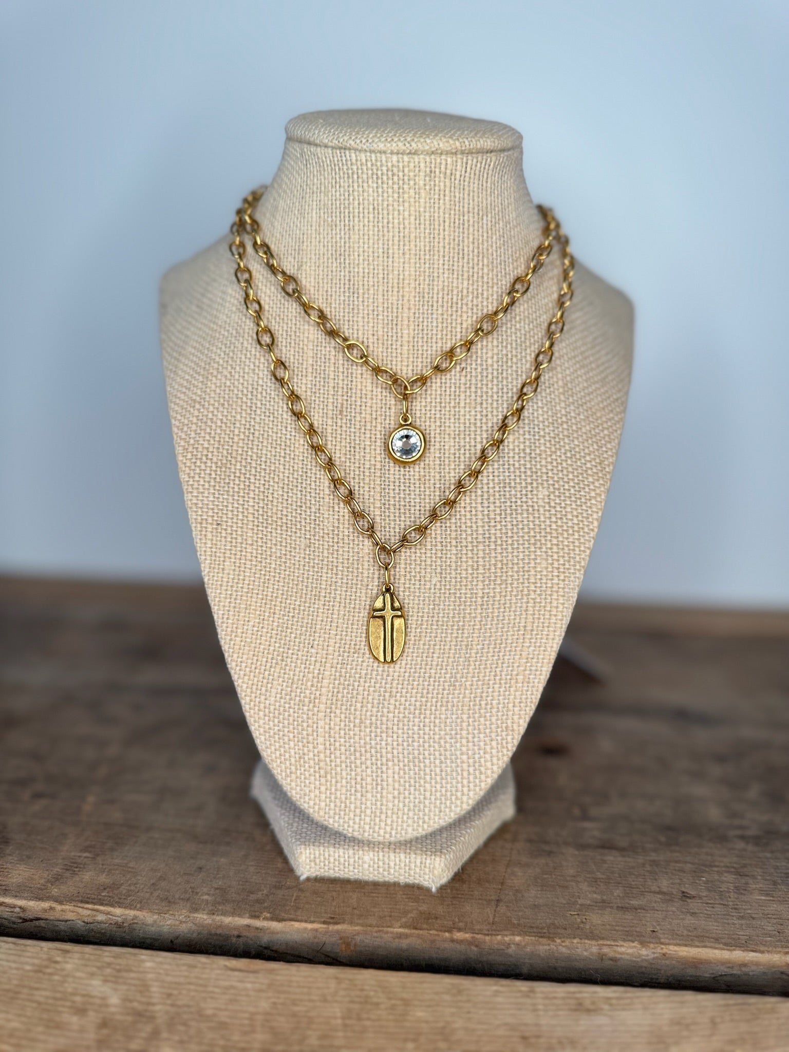 Long Cross Amulet Necklace