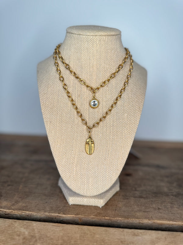 Long Cross Amulet Necklace