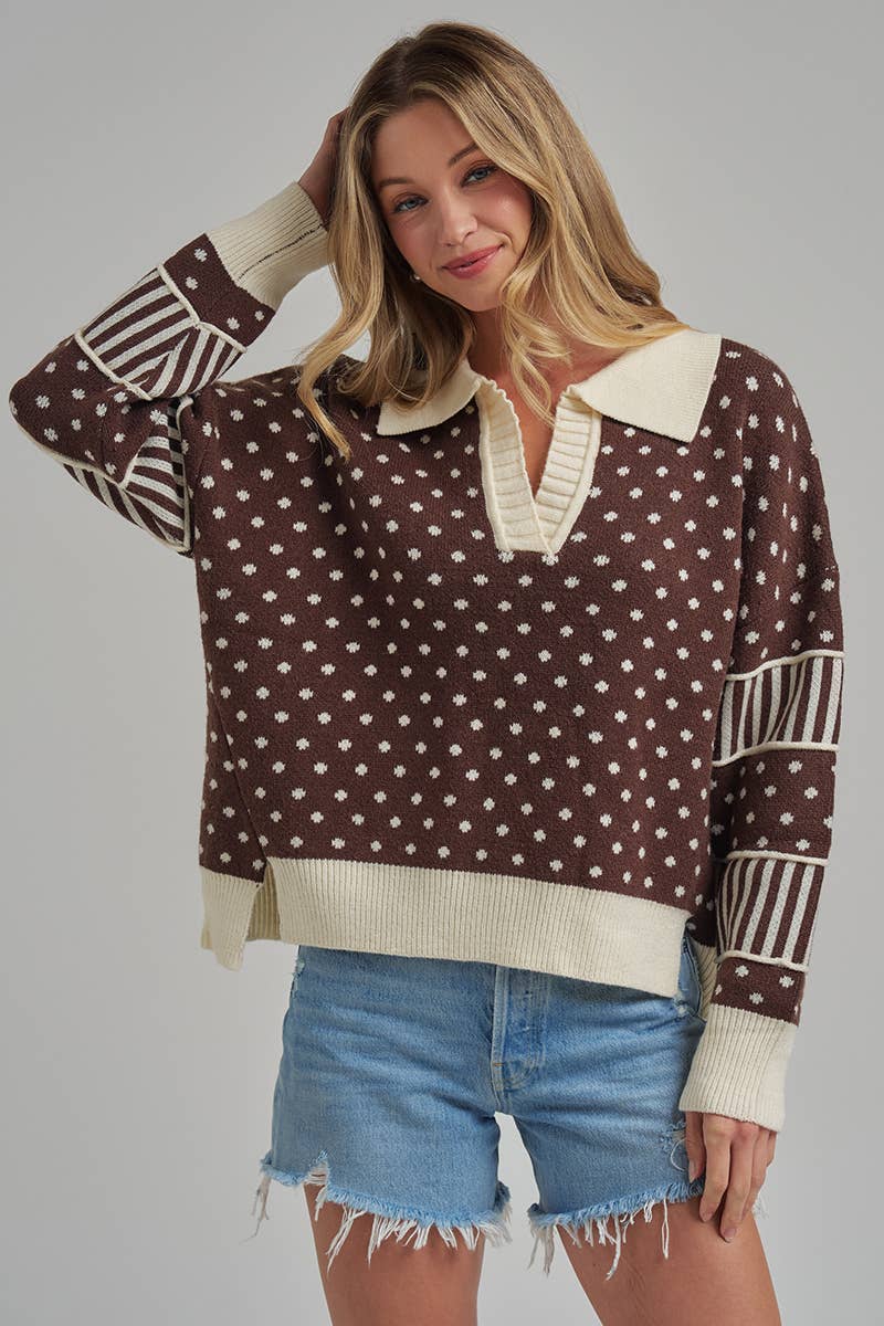 Polka Dot Loose Fit Sweater