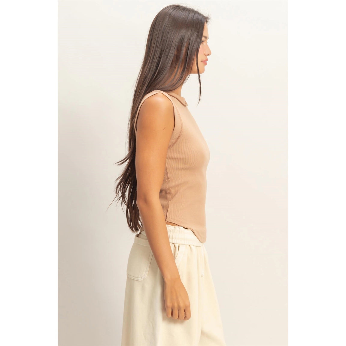 Taupe Seam Detail Tank