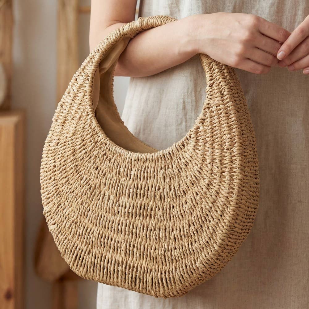 Basket Weave Round Handbag
