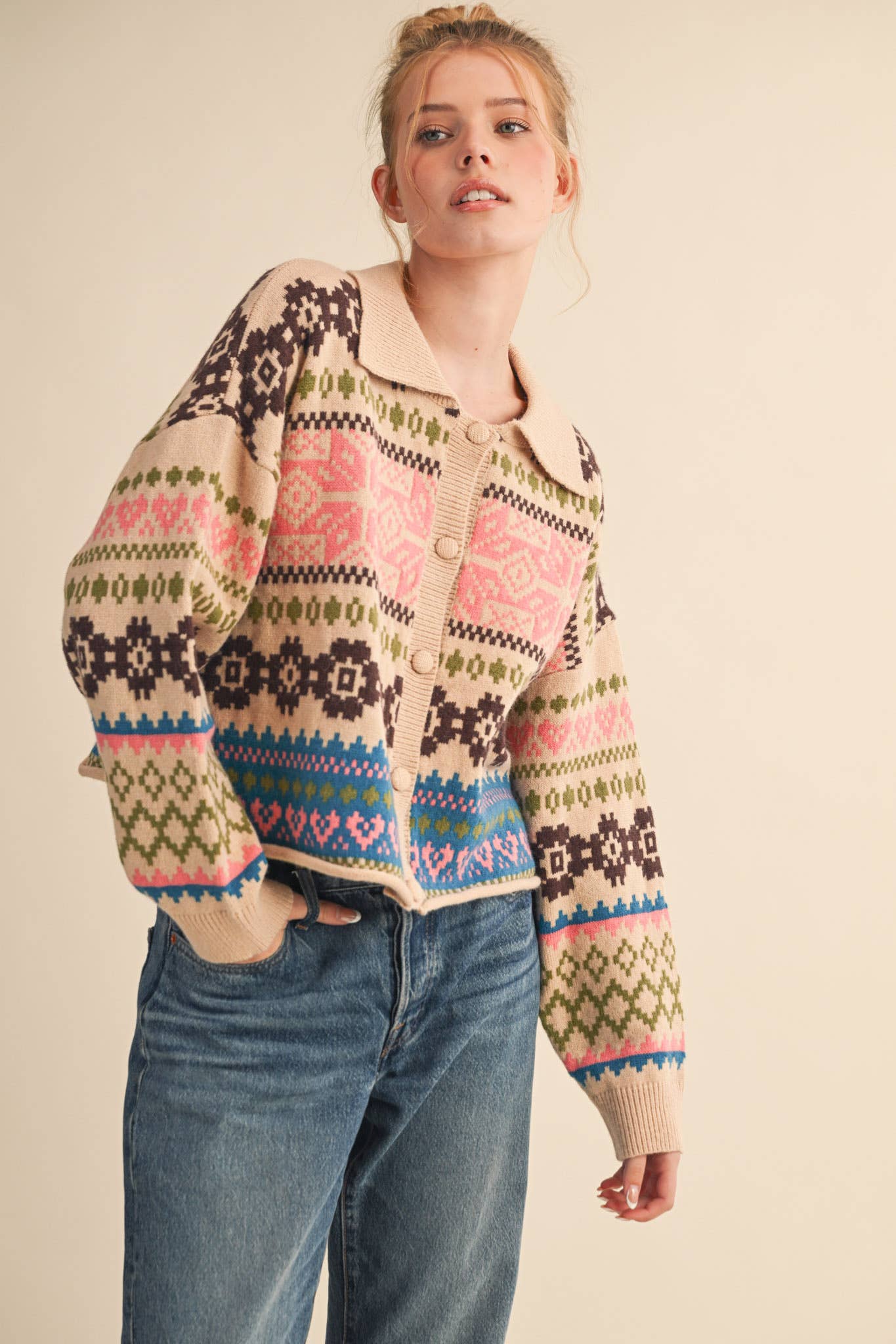 Multi Color Fair Isle Cardigan