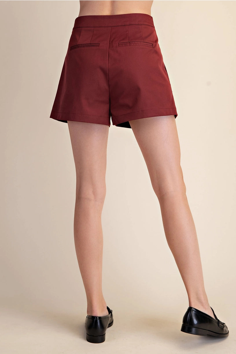 Pleated Shorts High Waist Shorts